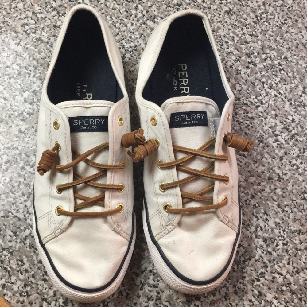 White sperry boat shoes
